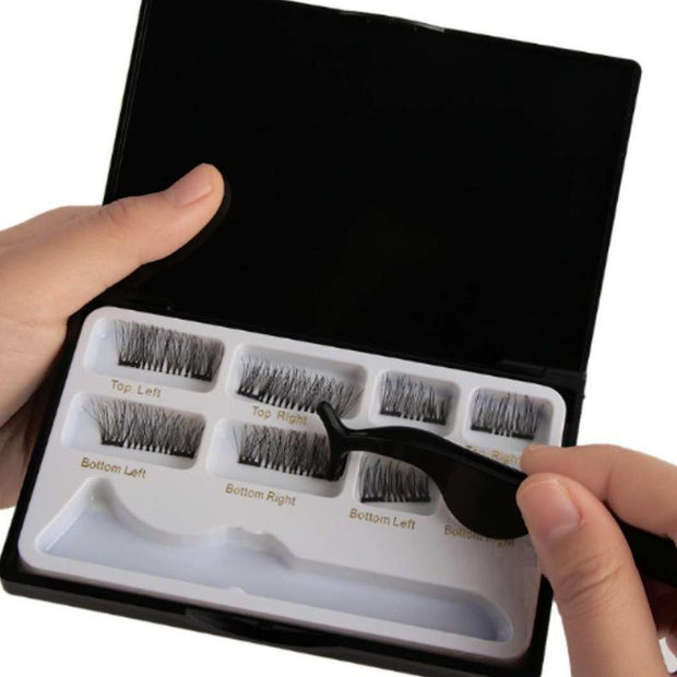 8pcs Magnetic eyelashes with 3 magnets handmade 3D magnetic lashes natural false eyelashes magnet lashes with gift box 40