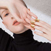 Punk Nails Ring Finger Rings For Women Accessories Gold Color Creative Ring Fashion Jewelry Gift