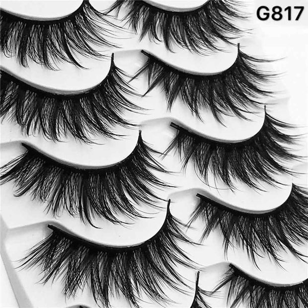 5Pairs 3D Mink Lashes False Eyelashes Natural Eyelash Extension Volume Lashes Long Cross Faux Eye Lashes Makeup G800 G815 Fake L