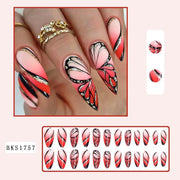 Nail Art Almond Nails Finished Wearable Nails Mid-Length Nail Art Patch Ins Style Hot Girl