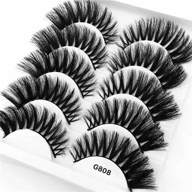 5Pairs 3D Mink Lashes False Eyelashes Natural Eyelash Extension Volume Lashes Long Cross Faux Eye Lashes Makeup G800 G815 Fake L