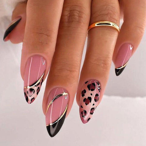 Nail Art Almond Nails Finished Wearable Nails Mid-Length Nail Art Patch Ins Style Hot Girl