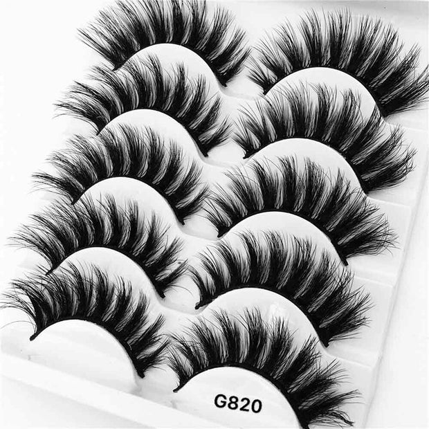 5Pairs 3D Mink Lashes False Eyelashes Natural Eyelash Extension Volume Lashes Long Cross Faux Eye Lashes Makeup G800 G815 Fake L