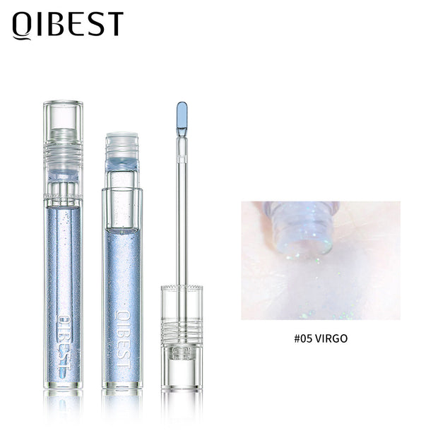 QIBEST Water Light Lip Gloss Mirror Glass Lip Glaze Moisturizing Moisturizing Water Light Lip Gloss Not Easy To Fade Transparent Lip Gloss