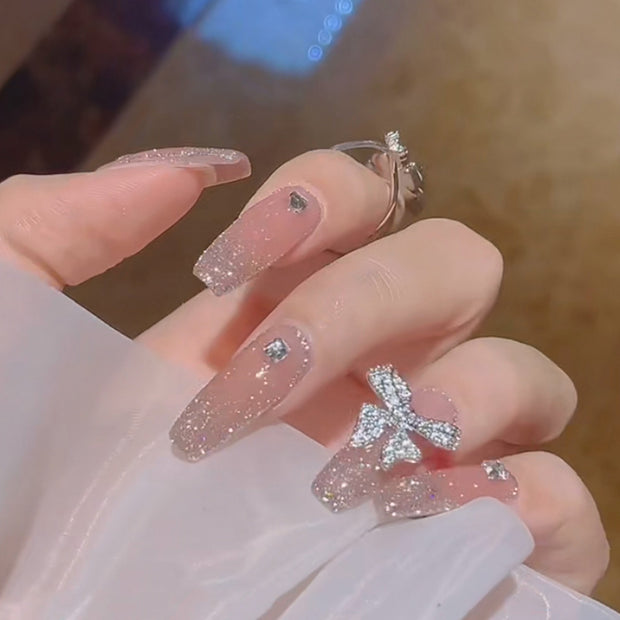 Fake Nails Fairy Long Wearing A Broken Diamond Butterfly Nail Stickers Detachable Finished Nail Pieces Nail Stickers Nails