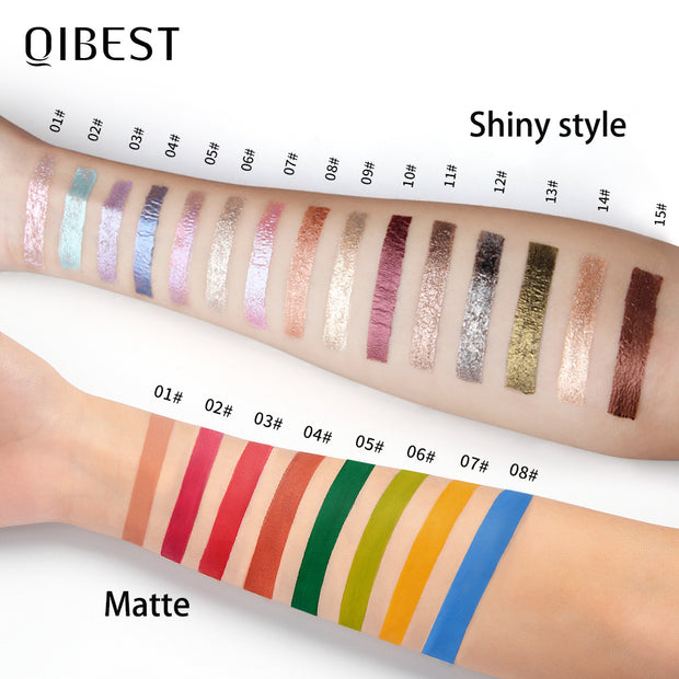 QIBEST Diamond Pearl Liquid Eye Shadow Shine Bright Eye Shadow Liquid High Gloss Eye Shadow Matte Eye Shadow Liquid