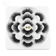 7 Pairs 3D Mink Hair False Eyelashes 25mm Lashes Thick Long Wispy Fluffy Handmade False Eyelashes