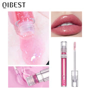 QIBEST Water Light Lip Gloss Mirror Glass Lip Glaze Moisturizing Moisturizing Water Light Lip Gloss Not Easy To Fade Transparent Lip Gloss