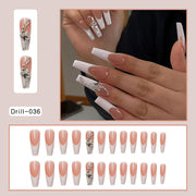 Long Wearing Nails 24 Pieces Of Finished Fake Nails Press On Nails French Ballet Manicure