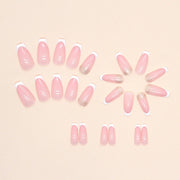 French simple glitter girl’s soft and tender wearable manicure nails