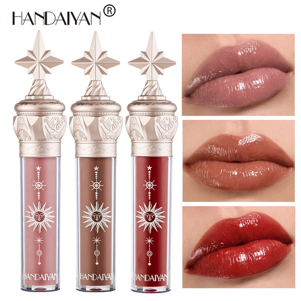 HANDAIYAN  Lip Gloss Lipstick Water Gloss Film Mirror Lip Glaze Glass Lip Gloss Moisturizing Lasting And Not Easy To Fade