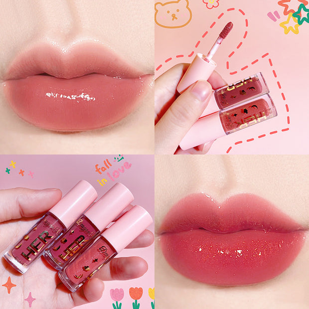 Glazed Mirror Water Lip Glaze Lipstick Female Student Lip Gloss Moisturizing Moisturizing Lip Glaze Toot Jelly Glass Lip Gloss