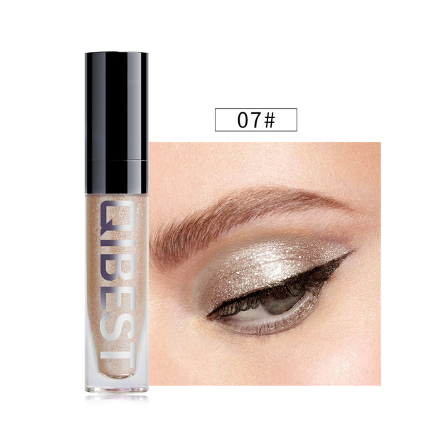 QIBEST 8 Color Shiny Eye Shadow Liquid Pearl Eye Shadow Diamond Eye Shadow Liquid Glitter Liquid Eye Shadow