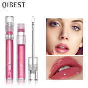 QIBEST Water Light Lip Gloss Mirror Glass Lip Glaze Moisturizing Moisturizing Water Light Lip Gloss Not Easy To Fade Transparent Lip Gloss