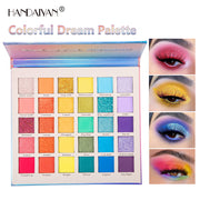 HANDAIYAN New 30 Color Pearly Matte Glitter Eyeshadow Palette Make Up Dream Rainbow Palette Cosmetics