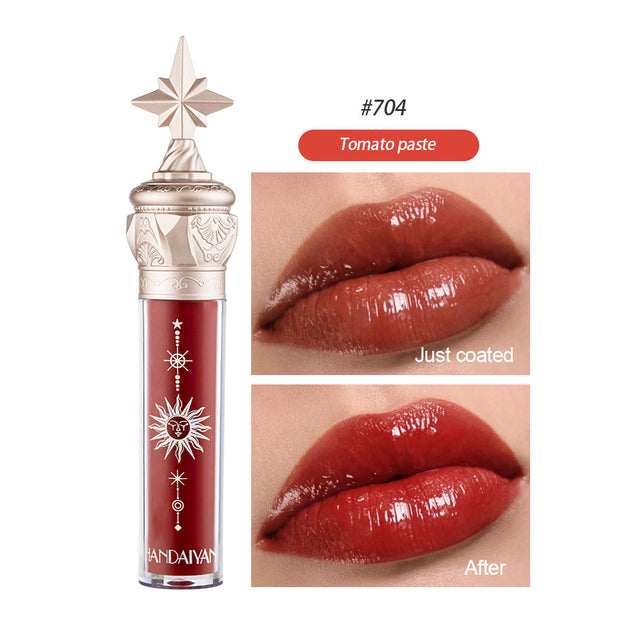 HANDAIYAN  Lip Gloss Lipstick Water Gloss Film Mirror Lip Glaze Glass Lip Gloss Moisturizing Lasting And Not Easy To Fade